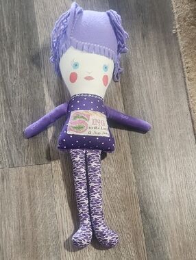 Handmade Purple Rag Doll with Yarn Hair. Spiritual.
